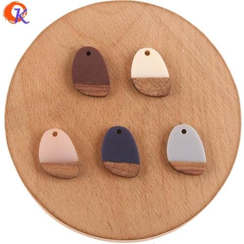 Cordial Design 100Pcs 15*21MM DIY Earrings Making/Hand Made/Drop Shape/Earring Findings/Natural Wood & Resin/Jewelry Accessories