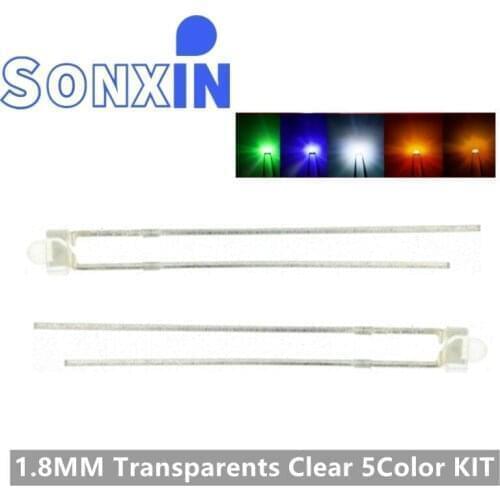 30pcs 1.8mm red yellow blue green white yellow green orange warm white pink Ultra Bright water clear Transparent DIP LED