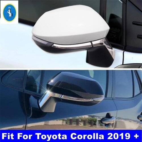 Car Accessories Door Rearview Mirror Stripes Decoration Cover Trim Fit For Toyota Corolla 2019 2020 2021 ABS Chrome Exterior Kit