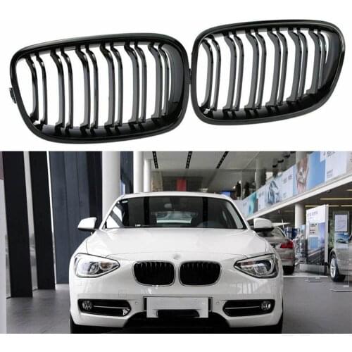 Shiny Black Dual Slat Front Grille for BMW F20 F21 2011-2014
