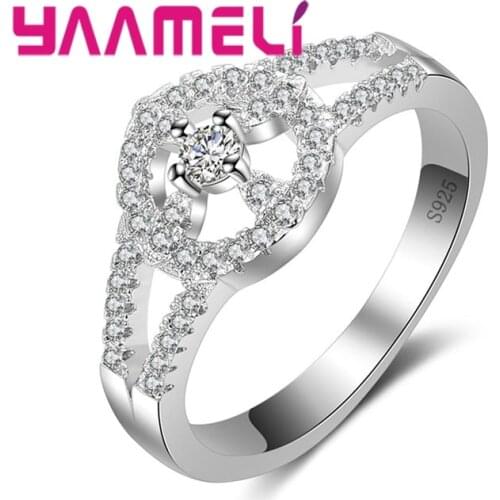 Big Round Cubic Zirconia Rings Fashion Wedding Jewelry Female Engagement Ring For Women Party New Gift