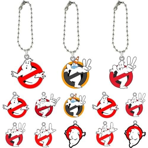 TAFREE White Ghost Image Personality Multi-Style Keychain Acrylic Doll Keychain Boys and Girls Fashion Jewelry Tasteful