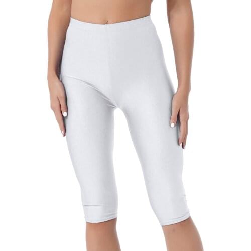 Fashion Streetwear Women Solid Color Mid Pants Elastic Waistband Slim Fit Stretchy Calf Length Pants Sport Bottoms Gym Yoga Pant