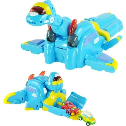 Gogo Dino Spacecraft Launch Base Action Map Release Transformation Dinosaur Base Hot Car Deformation Rex/ Ping Toy Children Gift