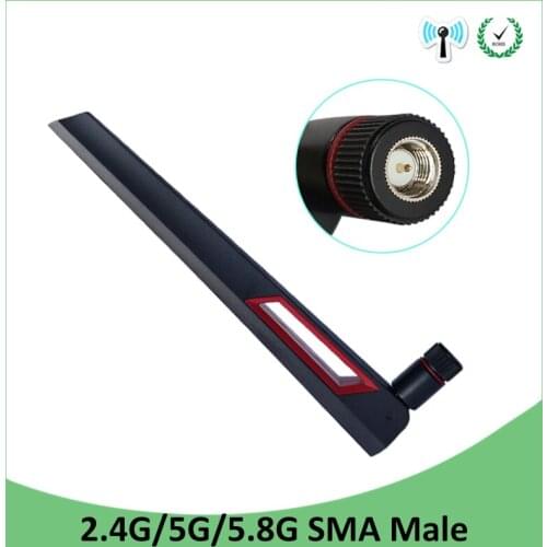 10pcs 2.4GHz 5GHz 5.8Ghz Antenna real 8dBi SMA Male Connector Dual Band wifi Antena aerial wireless router 2.4 ghz 5.8 ghz