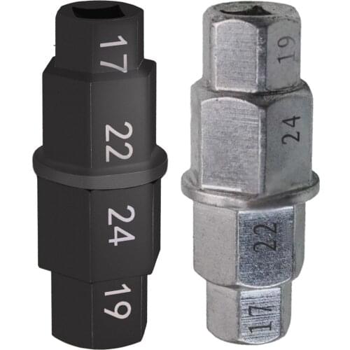 Front Wheel 4 in 1 Axle Hex Spindle Driver Socket Removal Tool Motorcycle 17mm 19mm 22mm 24mm Metal Fit for Yamaha Suzuki Honda