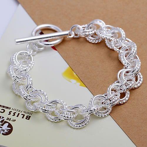 H023 Fine Silver Plated Wholesale Jewelrys,Hot Sale Factory Price Charm Free Shipping 925 Fashion Triple Bracelet /acpaitwa