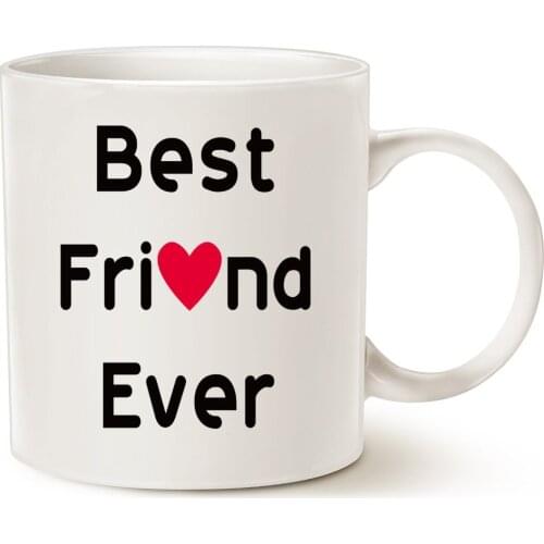 Best Friend Coffee Mug for Friend - Best Friend Ever - Unique Christmas or Birthday Gifts Idea for Friend Porcelain Cup White, 1