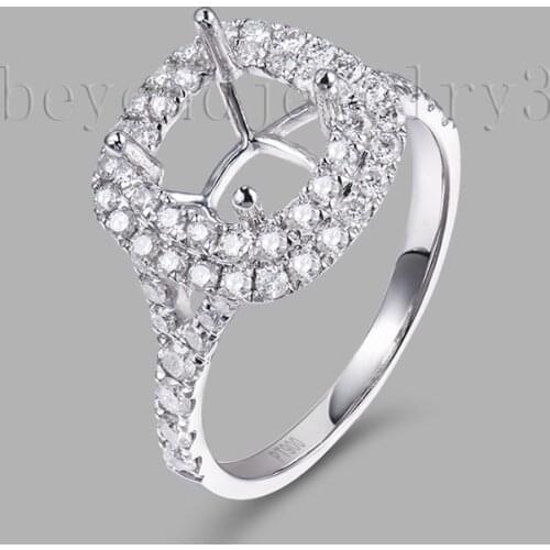 Engagement Diamond Rings With Real Platinum Semi Mount Ring Settings Hold Cushion 7mm 0.83ct Diamond Jewelry SR00232