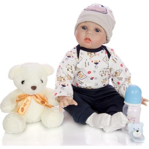 Soft Silicone Reborn Baby Dolls Baby Realistic Alive Boneca Bebe reborn boy newborn Doll toys for children Birthday gift 55cm