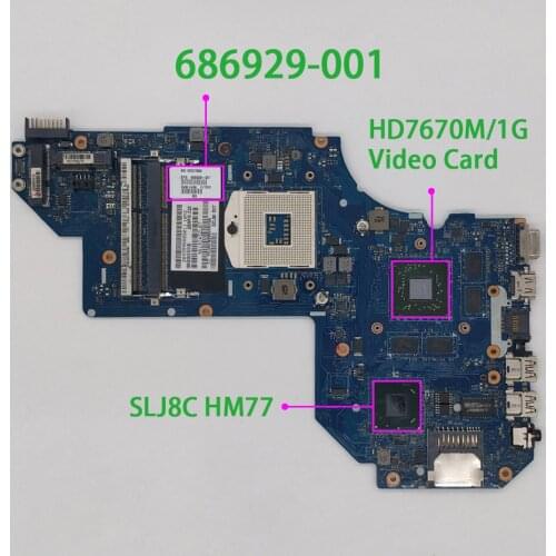 For HP Pavilion M6 M6-1000 Series M6T-1000 686929-001 QCL50 LA-8711P 7670M/1G HM77 Laptop Motherboard Tested & Working Perfect