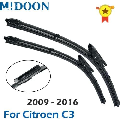 MIDOON Wiper Front Wiper Blades For Citroen C3 MK2 2009 - 2016 Windshield Windscreen Front Window 26"+16"