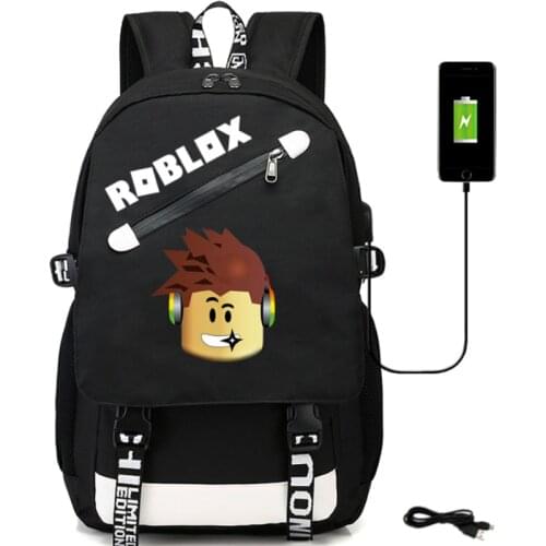 Hot sale ROBLOX Teenagers fashion Schoolbags USB men women Backpack Oxford cloth For Boy Girl cute bag mochila