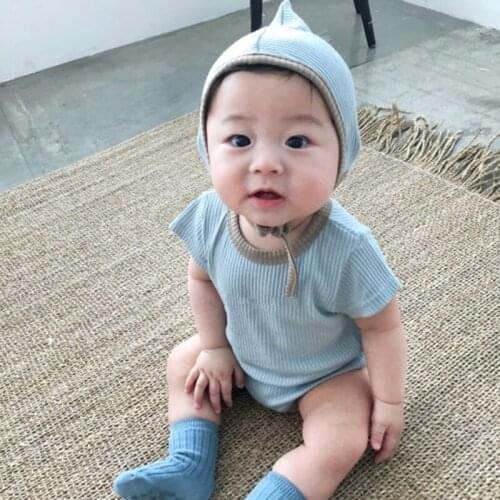 2020 Summer Baby Bodysuits Shorts Sleeve Infant Girls Jumpsuits With Hat Toddler Girls One Piece Spring Baby Boys Clothes