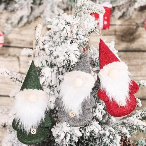 Christmas Tree Pendant Props Creative Standing Faceless Gnome Plush Dolls Party Holiday Home Supplies Decoration