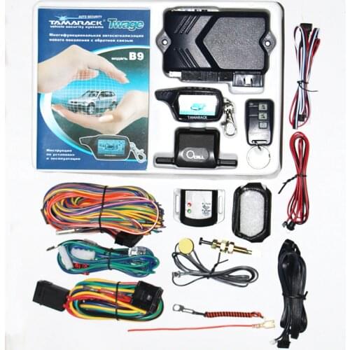 For Russian Twage tamarack B9 2 Way Car Alarm System+ Engine Start LCD Remote Control Key keychain twage B 9 Security Alert