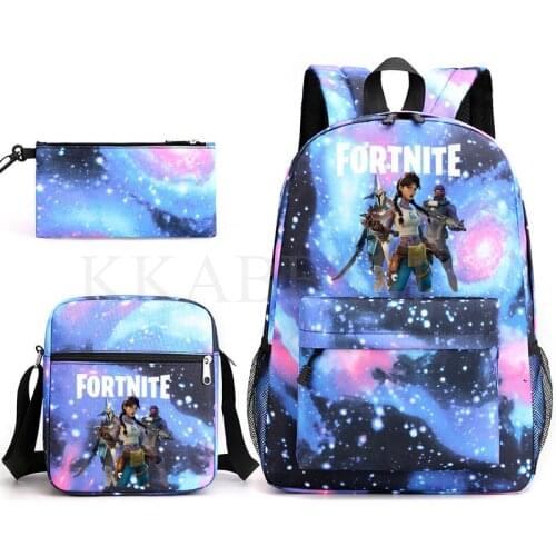 Fortnites Backpacks 3pcs Female Male Backpack Teenagers School Bags Girls Boys Large Capacity Travel Mochilas