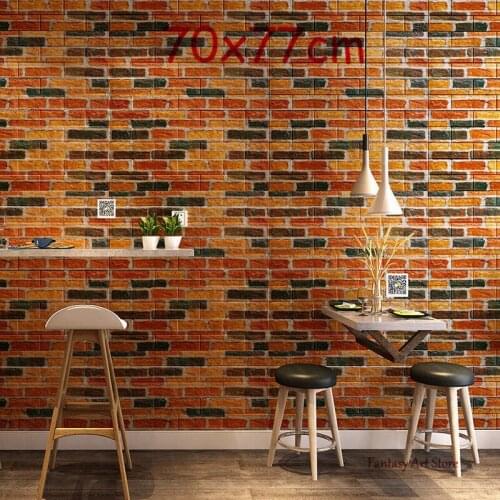 Self-adhesive Foam Wallpaper 3d Brick Wall Living Room Brick Stickers Bedroom Childrens Room Brick Paper Home Decoration