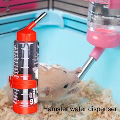 Metal Mouth Hamster Drinker Water Bottle Dispenser Feeder Hanging Pet Dog Guinea Pig Squirrel Rabbit Drinking Head Pipe Fountain