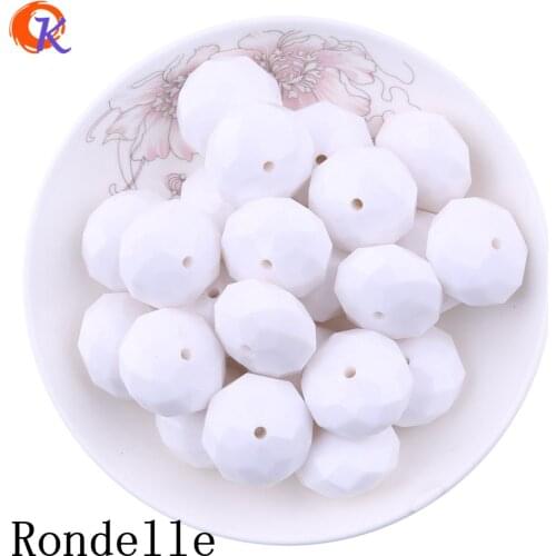 Cordial Design 100Pcs 22MM White Solid Color Acrylic Rondelle Beads Classic Jewelry Material Accessories CDWB-517719