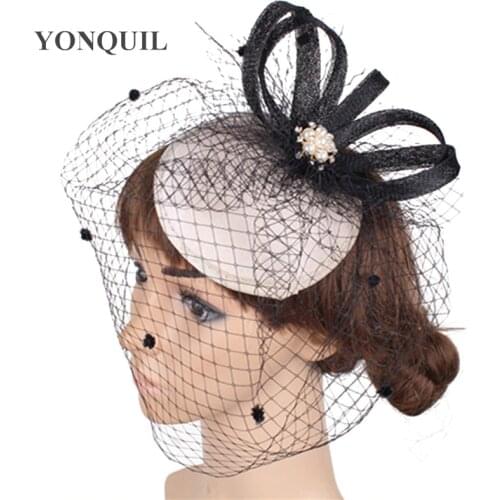Gorgeous Women Mesh Fascinator Mesh Hat Bride Elegant Veils Party Hat Headpiece Dance Headwear For Wedding Decor Accessory