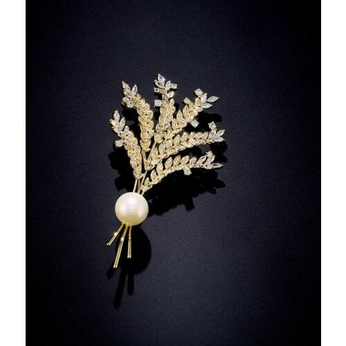 High-end wheat ear brooches brooches neckline pins fashion ladies clothes decoration jewelry accessories