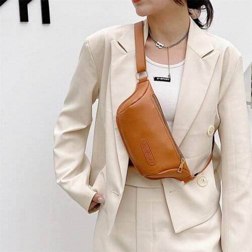 Woman Waist Bag PU Leather Waist Pack Chest Multifunction Mobile Coin Purse