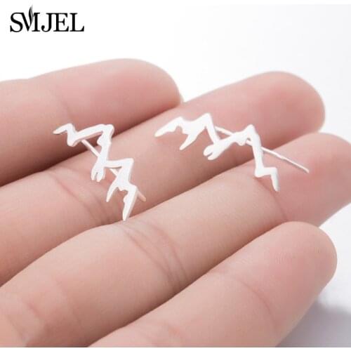 SMJEL Fashion Mountain Earrings Hiking Outdoor Mountain Range Colorado Stud Earring Ear Crawlers Travel Jewelry Climbing Gifts