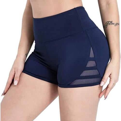 Women Yoga Sport Running Shorts Leggings Mesh Patchwork Stretch Trouser Yoga Shorts Short Fitness Clothes Jogging Workout Shorts