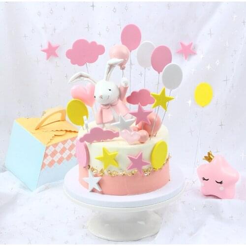 1 set Lovely Foam Moon Cloud Star Balloon Cupcake Cake Topper Inserted Decoration For Wedding Birthday Party