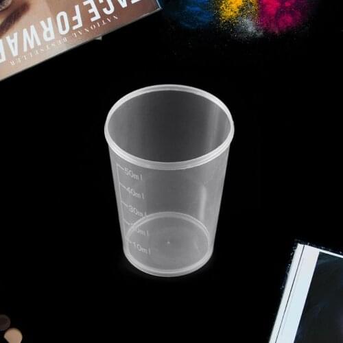 10Pcs 50ml Plastic Laboratory Bottle Lab Test Measuring Container Cups Plastic Liquid Measuring Cups