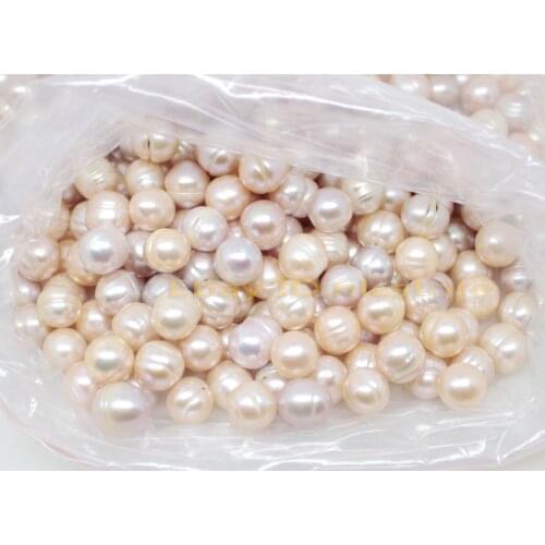 100PCS 10mm Oval Natural Pink Lilac Grwoth Real Pearl Stone Loose stones