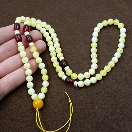 2pc The new factory wholesale boutique high-end amber necklace 8 mm bead necklace pendant necklace wholesale wall dies wedding