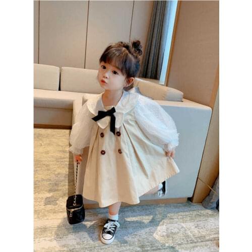 2021 Girls Baby Fashion Dress Spring Autumn Girls Kids mesh Long Sleeve Elegant Dresses Children Clothes Vestidos