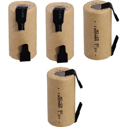 24 pieces SC batteries 1300mah 1.2v subc nicd battery random color