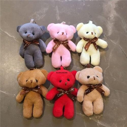 6Colors - 9CM Gift Wedding Bear , Plush Stuffed Animal Toy Doll