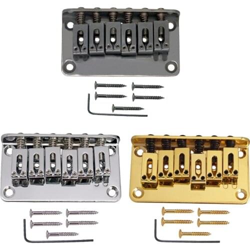 Zinc Alloy 6 String Guitar Saddle Bridge Tailpiece Set for Electric Guitar Replacement Accessory