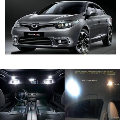 LED Interior Car Lights For Renault sm3 neo SE plus se pe room dome map reading foot door lamp error free 8pc