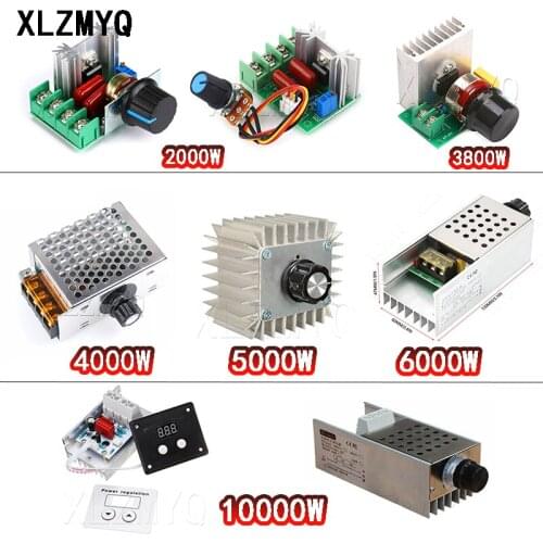 AC 110V-220V 2000W/3800W/4000W/5000W/6000W/10000W SCR Voltage Regulator Dimming LED Dimmer Motor Speed Control 220V Power Supply