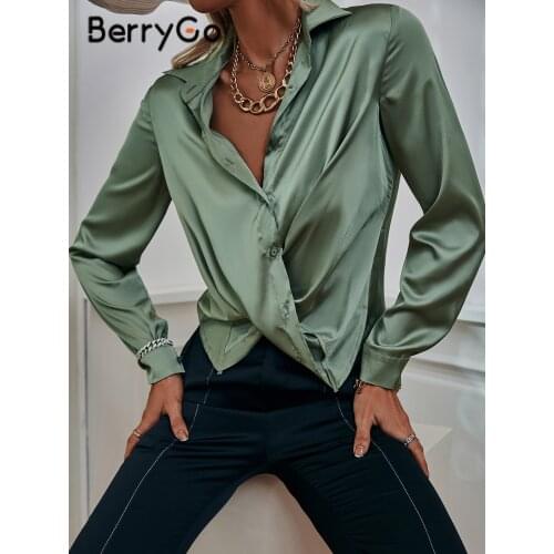 Зеленые блузки BerryGo China At AliExpress