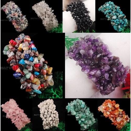 Free Shipping 1PC Howlite Flourite Carnelian Jaspe Chips Beads Stretch Bracelet Fashion Jewelry WB0060