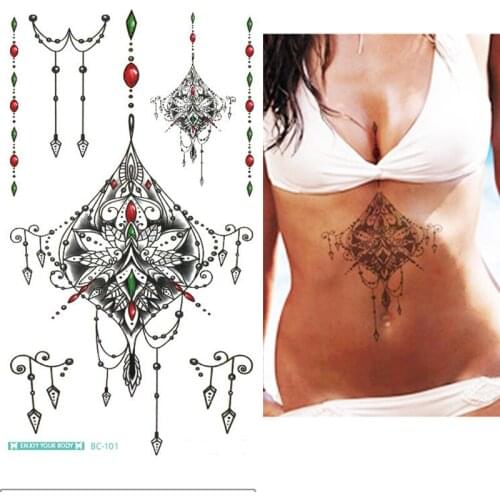 Large Tattoos Fake Temporary Jewelry Body Tattoos Art Stickers for Women Men Teens