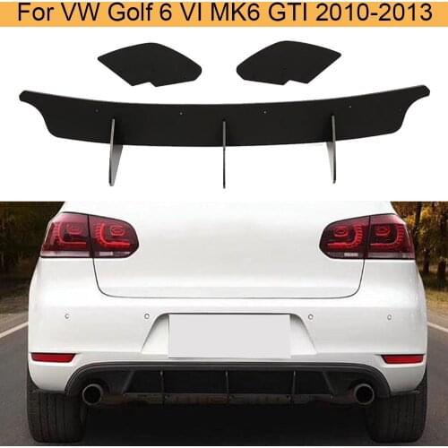 Black Rear Bumper Diffuser Lip Splitters for VW Golf 6 VI MK6 GTI R20 2010-2013 Car Rear Diffuser Lip Spoiler Splitters
