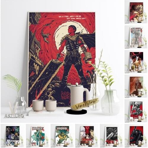 Dark Fantasy Anime Berserk Retro Poster Japanese Fantasy World Wall Art Picture Otaku Fans Collection Home Decor Canvas Painting