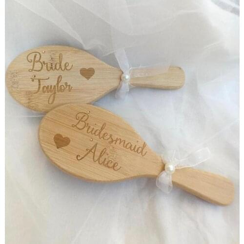 High Quality Personalised Hairbrush ,Custom engraved wooden comb gift anti-static hair Engraved wooden Baby Hair Brush Massage