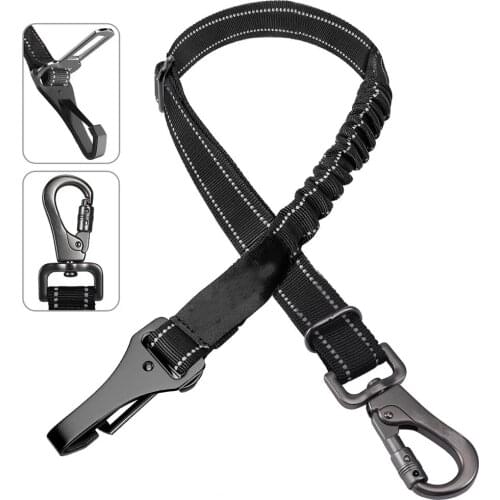 Pet Dog Seat Belt Reflective Nylon Dog Cat Car Safety Belt 3-in-1 Adjustable Protect driver for Small Medium Large Dog