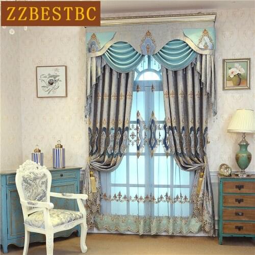European and American high quality openwork embroidered living room curtains with luxurious Voile Curtain for bedroom Window