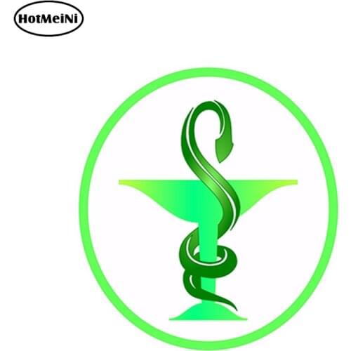 Hotmeini Car Styling Sticker Medical Caduceus Pharmacy Logo Vinyl For Store Shop Work Truck Home Car Sticker 13cm X1 3cm