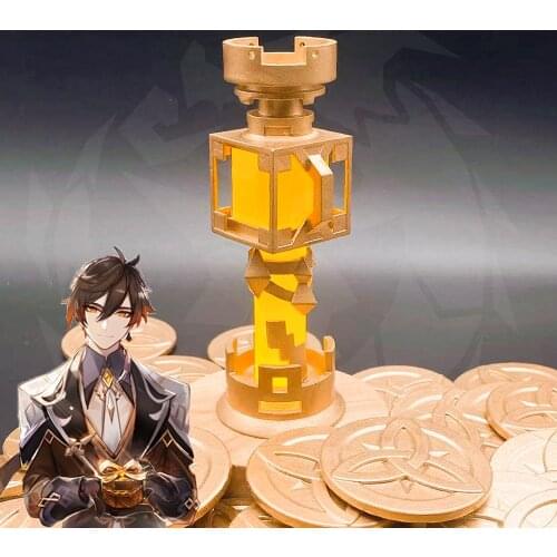 Game Genshin Impact Zhongli Cosplay Heart of Rock God Night light Ornaments Vision Halloween Cosplay Props Otaku Gifts