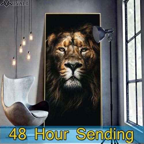 African Large Lions Canvas Paintings on the Wall Art Posters And Prints Animals Cuadros Aisle Decorative Picture For Living Room